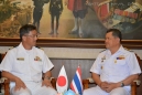 ผู้บัญชาการฐานทัพเรือสัตหีบ รับการเยี่ยมคำนับจากผู้บังคับการเรือ JS MATSUYUKI กองกำลังป้องกันตนเองทางทะเลญี่ปุ่น