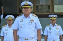 ผู้บัญชาการฐานทัพเรือสัตหีบ นำกำลังพลฟังสารผู้บัญชาการทหารเรือ